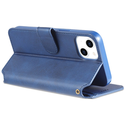 AZNS Calf Texture Horizontal Flip Leather Case with Holder & Card Slots & Wallet & Photo Frame For iPhone 13 mini(Blue)-garmade.com