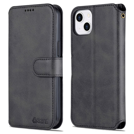 AZNS Calf Texture Horizontal Flip Leather Case with Holder & Card Slots & Wallet & Photo Frame For iPhone 13(Black)-garmade.com