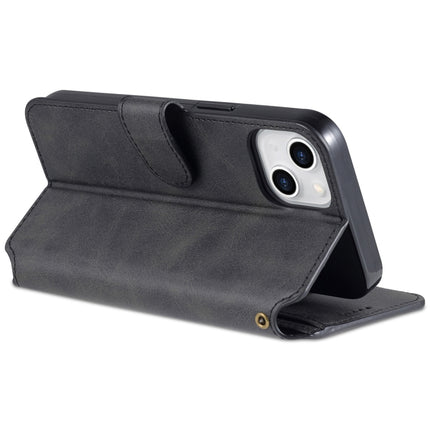 AZNS Calf Texture Horizontal Flip Leather Case with Holder & Card Slots & Wallet & Photo Frame For iPhone 13(Black)-garmade.com