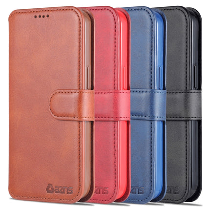 AZNS Calf Texture Horizontal Flip Leather Case with Holder & Card Slots & Wallet & Photo Frame For iPhone 13(Blue)-garmade.com