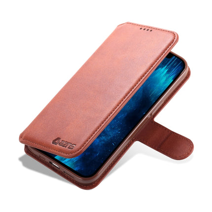 AZNS Calf Texture Horizontal Flip Leather Case with Holder & Card Slots & Wallet & Photo Frame For iPhone 13 Pro Max(Brown)-garmade.com