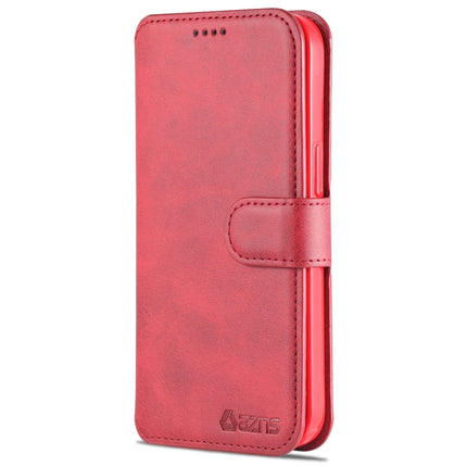 AZNS Calf Texture Horizontal Flip Leather Case with Holder & Card Slots & Wallet & Photo Frame For iPhone 13 Pro Max(Red)-garmade.com