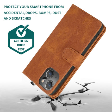 Skin-feel Crazy Horse Texture Zipper Wallet Bag Horizontal Flip Leather Case with Holder & Card Slots & Wallet & Lanyard For iPhone 13 Pro(Brown)-garmade.com