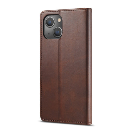 LC.IMEEKE Calf Texture Horizontal Flip Leather Case with Holder & Card Slots & Wallet For iPhone 13 mini(Brown)-garmade.com