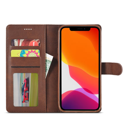 LC.IMEEKE Calf Texture Horizontal Flip Leather Case with Holder & Card Slots & Wallet For iPhone 13 mini(Brown)-garmade.com