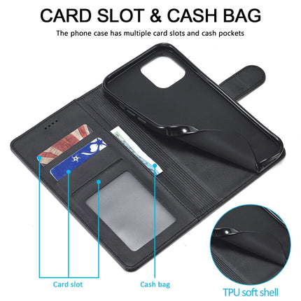 LC.IMEEKE Calf Texture Horizontal Flip Leather Case with Holder & Card Slots & Wallet For iPhone 13 mini(Black)-garmade.com