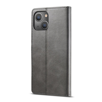 LC.IMEEKE Calf Texture Horizontal Flip Leather Case with Holder & Card Slots & Wallet For iPhone 13 mini(Grey)-garmade.com