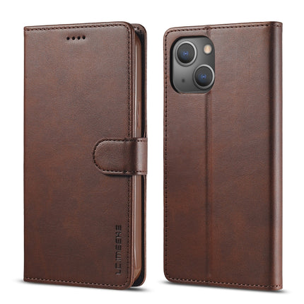 LC.IMEEKE Calf Texture Horizontal Flip Leather Case with Holder & Card Slots & Wallet For iPhone 13(Brown)-garmade.com