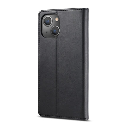 LC.IMEEKE Calf Texture Horizontal Flip Leather Case with Holder & Card Slots & Wallet For iPhone 13(Black)-garmade.com