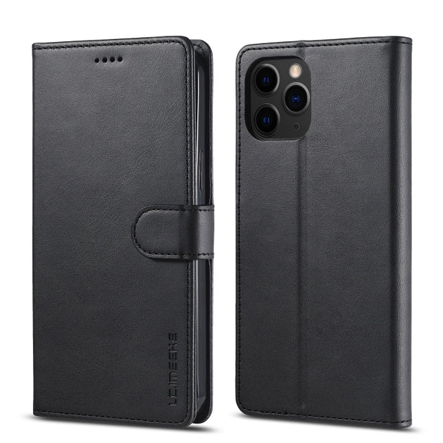 LC.IMEEKE Calf Texture Horizontal Flip Leather Case with Holder & Card Slots & Wallet For iPhone 13 Pro(Black)-garmade.com