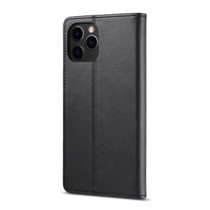 LC.IMEEKE Calf Texture Horizontal Flip Leather Case with Holder & Card Slots & Wallet For iPhone 13 Pro(Black)-garmade.com