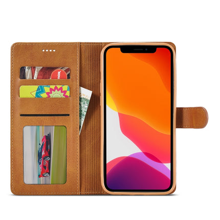 LC.IMEEKE Calf Texture Horizontal Flip Leather Case with Holder & Card Slots & Wallet For iPhone 13 Pro(Yellow)-garmade.com