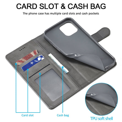 LC.IMEEKE Calf Texture Horizontal Flip Leather Case with Holder & Card Slots & Wallet For iPhone 13 Pro(Grey)-garmade.com