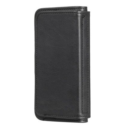 Multifunctional Magnetic Copper Buckle Horizontal Flip Solid Color Leather Case with 10 Card Slots & Wallet & Holder & Photo Frame For iPhone 13 mini(Black)-garmade.com