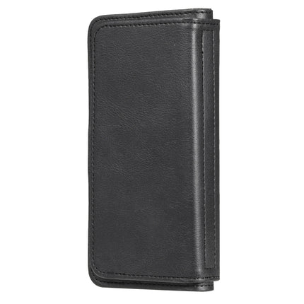 Multifunctional Magnetic Copper Buckle Horizontal Flip Solid Color Leather Case with 10 Card Slots & Wallet & Holder & Photo Frame For iPhone 13 Pro(Black)-garmade.com