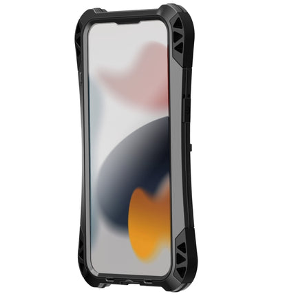 R-JUST AMIRA Shockproof Dustproof Waterproof Metal Protective Case For iPhone 13(Black)-garmade.com