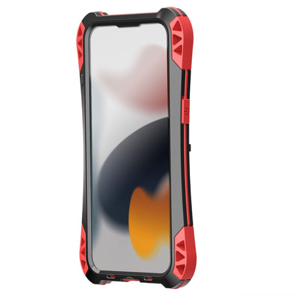 R-JUST AMIRA Shockproof Dustproof Waterproof Metal Protective Case For iPhone 13(Red)-garmade.com