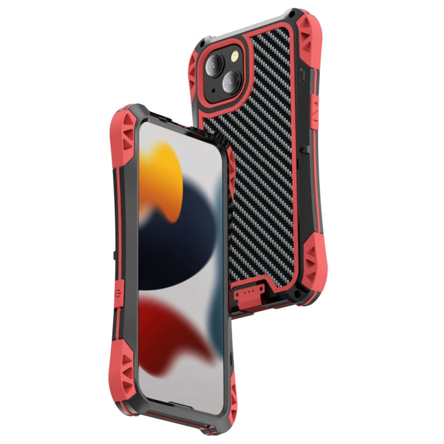 R-JUST AMIRA Shockproof Dustproof Waterproof Metal Protective Case For iPhone 13 Pro Max(Red)-garmade.com