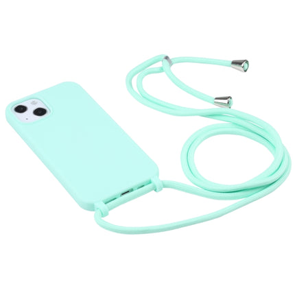 Candy Colors TPU Protective Case with Lanyard For iPhone 13 Pro(Mint Green)-garmade.com