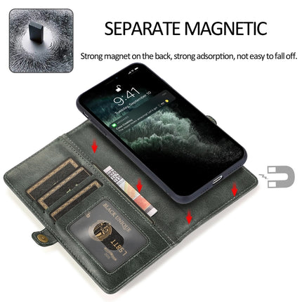 Strong Magnetic Detachable Horizontal Flip Leather Case with Card Slots & Wallet For iPhone 13(Green)-garmade.com
