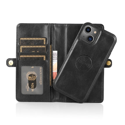 Strong Magnetic Detachable Horizontal Flip Leather Case with Card Slots & Wallet For iPhone 13 Mini(Black)-garmade.com