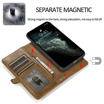 Strong Magnetic Detachable Horizontal Flip Leather Case with Card Slots & Wallet For iPhone 13 Mini(Brown)-garmade.com