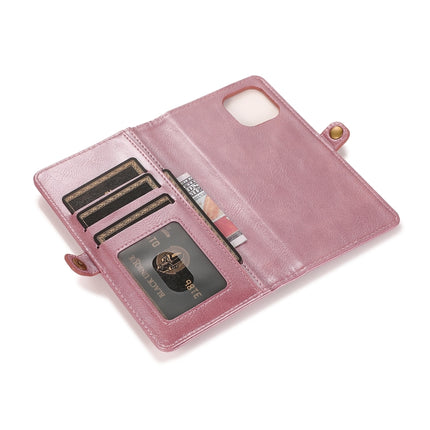 Strong Magnetic Detachable Horizontal Flip Leather Case with Card Slots & Wallet For iPhone 13 Mini(Rose Gold)-garmade.com