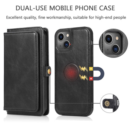 Strong Magnetic Detachable Horizontal Flip Leather Case with Card Slots & Wallet For iPhone 13 Pro(Black)-garmade.com