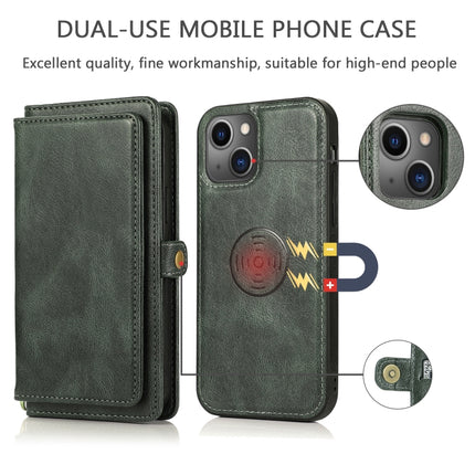 Strong Magnetic Detachable Horizontal Flip Leather Case with Card Slots & Wallet For iPhone 13 Pro Max(Green)-garmade.com