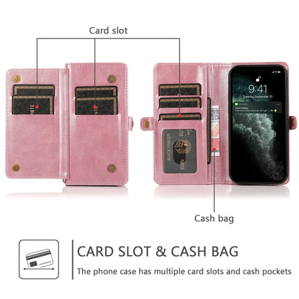 Strong Magnetic Detachable Horizontal Flip Leather Case with Card Slots & Wallet For iPhone 13 Pro Max(Rose Gold)-garmade.com