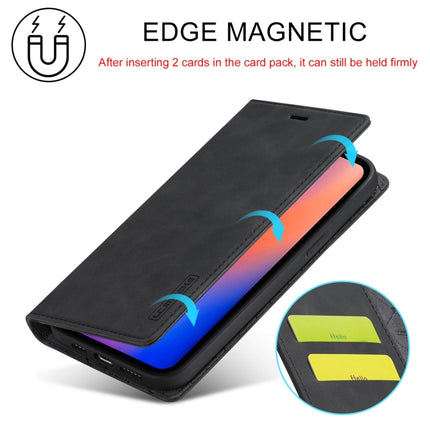 LC.IMEEKE Strong Magnetic PU + Matte TPU Horizontal Flip Leather Case with Holder & Card Slots & Wallet For iPhone 13 mini(Black)-garmade.com