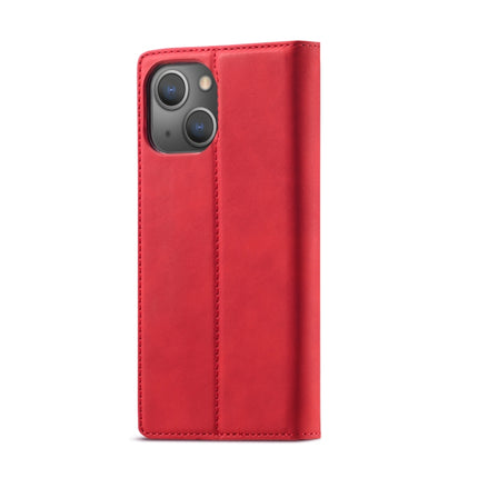 LC.IMEEKE Strong Magnetic PU + Matte TPU Horizontal Flip Leather Case with Holder & Card Slots & Wallet For iPhone 13 mini(Red)-garmade.com