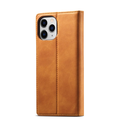 LC.IMEEKE Strong Magnetic PU + Matte TPU Horizontal Flip Leather Case with Holder & Card Slots & Wallet For iPhone 13 mini(Brown)-garmade.com