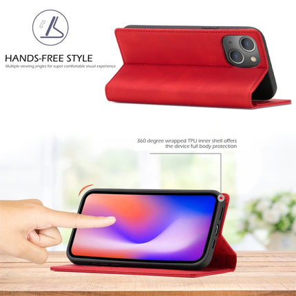LC.IMEEKE Strong Magnetic PU + Matte TPU Horizontal Flip Leather Case with Holder & Card Slots & Wallet For iPhone 13(Red)-garmade.com