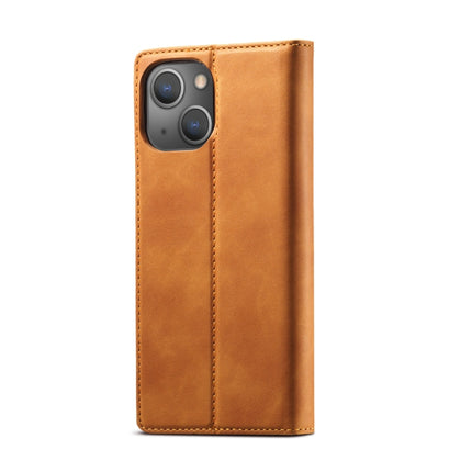 LC.IMEEKE Strong Magnetic PU + Matte TPU Horizontal Flip Leather Case with Holder & Card Slots & Wallet For iPhone 13(Brown)-garmade.com