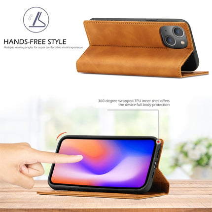 LC.IMEEKE Strong Magnetic PU + Matte TPU Horizontal Flip Leather Case with Holder & Card Slots & Wallet For iPhone 13(Brown)-garmade.com