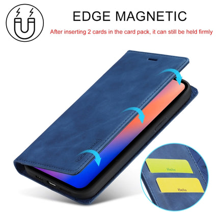 LC.IMEEKE Strong Magnetic PU + Matte TPU Horizontal Flip Leather Case with Holder & Card Slots & Wallet For iPhone 13 Pro(Blue)-garmade.com