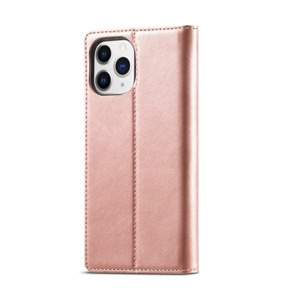 LC.IMEEKE Strong Magnetic PU + Matte TPU Horizontal Flip Leather Case with Holder & Card Slots & Wallet For iPhone 13 Pro(Rose Gold)-garmade.com