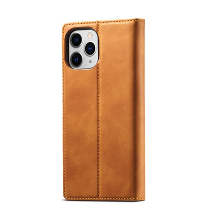 LC.IMEEKE Strong Magnetic PU + Matte TPU Horizontal Flip Leather Case with Holder & Card Slots & Wallet For iPhone 13 Pro(Brown)-garmade.com