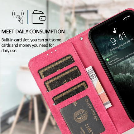 Retro 2 in 1 Detachable Horizontal Flip Leather Case with Card Slots & Wallet For iPhone 13(Pink)-garmade.com