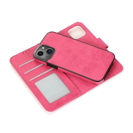 Retro 2 in 1 Detachable Horizontal Flip Leather Case with Card Slots & Wallet For iPhone 13(Pink)-garmade.com