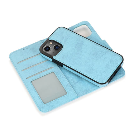 Retro 2 in 1 Detachable Horizontal Flip Leather Case with Card Slots & Wallet For iPhone 13(Blue)-garmade.com