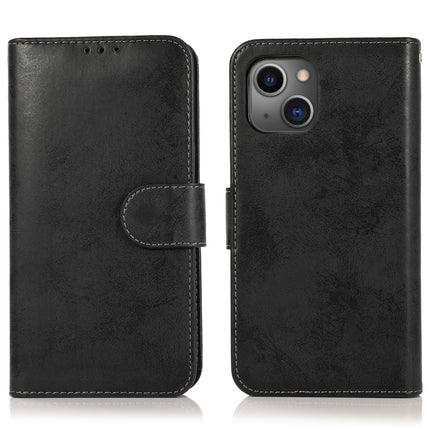 Retro 2 in 1 Detachable Horizontal Flip Leather Case with Card Slots & Wallet For iPhone 13(Black)-garmade.com
