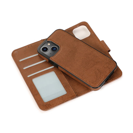 Retro 2 in 1 Detachable Horizontal Flip Leather Case with Card Slots & Wallet For iPhone 13 Mini(Brown)-garmade.com