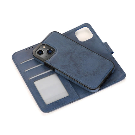 Retro 2 in 1 Detachable Horizontal Flip Leather Case with Card Slots & Wallet For iPhone 13 Mini(Dark Blue)-garmade.com