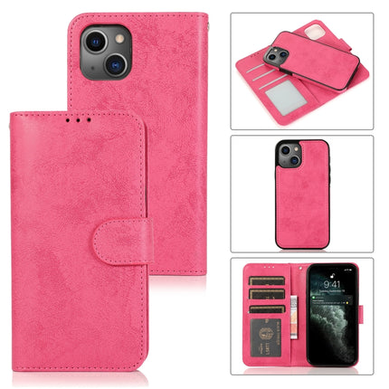 Retro 2 in 1 Detachable Horizontal Flip Leather Case with Card Slots & Wallet For iPhone 13 Pro Max(Pink)-garmade.com