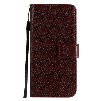 Pressed Printing Rattan Flower Pattern Horizontal Flip PU Leather Case with Holder & Card Slots & Wallet & Photo Frame For iPhone 13 mini(Brown)-garmade.com