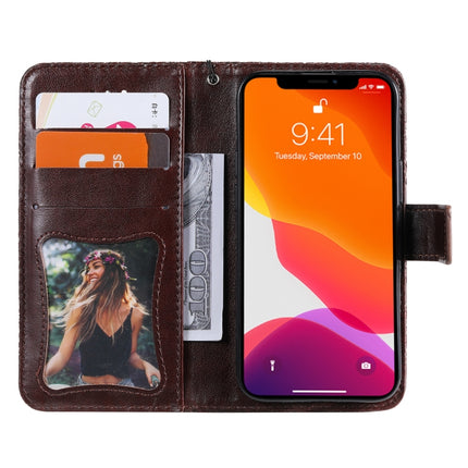 Pressed Printing Rattan Flower Pattern Horizontal Flip PU Leather Case with Holder & Card Slots & Wallet & Photo Frame For iPhone 13 mini(Brown)-garmade.com