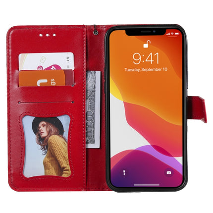 Pressed Printing Rattan Flower Pattern Horizontal Flip PU Leather Case with Holder & Card Slots & Wallet & Photo Frame For iPhone 13 Pro(Red)-garmade.com