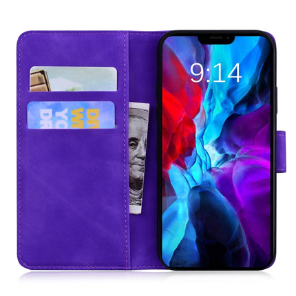 Tiger Embossing Pattern Horizontal Flip Leather Case with Holder & Card Slots & Wallet For iPhone 13 mini(Purple)-garmade.com